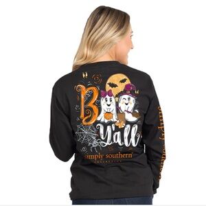 Simply Southern Boo Y’all Halloween long‎ sleeve tee, large